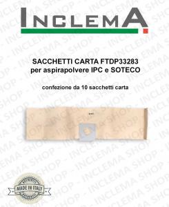 Sac Filter en Papier cod. 03362 pour Aspirateur IPC et SOTECO - conf. 10 sacchetti