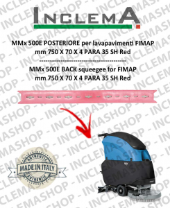 MMx 500E Gomma tergi arrière pour Autolaveuse FIMAP (From s/n 211014837)