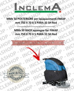 MMx 50 Gomma tergi arrière pour Autolaveuse FIMAP (From s/n 211014837)