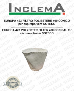EUROPA 423 polyester filter 440 conical for vacuum cleaner SOTECO