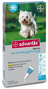 Nuovo Advantix per cani di peso tra 4 -10 kg 4 pipette