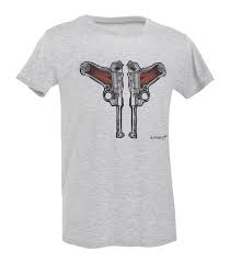 t-shirt grigias defcon 5 con pistole