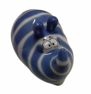Rhino-ceronte, sale e pepe in porcellana a forma di rinoceronte bianco e blu, vendita on line | GIOIELLERIA BRUNI Imperia 