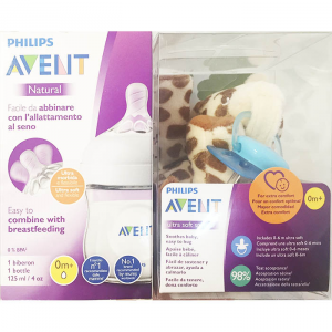 Avent Natural Baby Bottle 0m+ 125ml + 0-6 m Ultra Soft