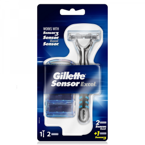 GILLETTE Sensor Excel Rasoio + 2 RICARICHE