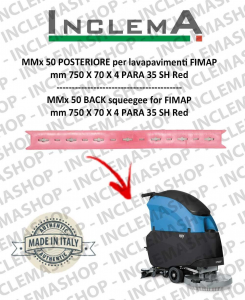 MMx 43 Gomma tergi arrière pour Autolaveuse FIMAP (From s/n 211014837)