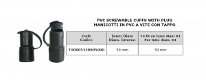 Manicotto in PVC a vite con tappo Ø 50  for scrubber dryer - Cod: TU0005330005000