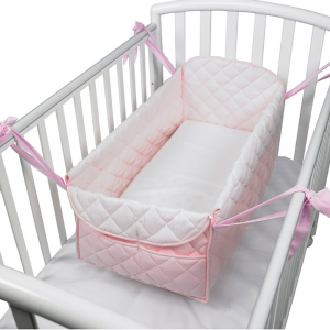  Riduttore  letto riduttore 360° completo trapuntato fantasia pois rosa