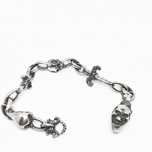 Silver Bracelet Skull Lock 