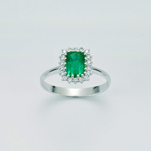 MILUNA-Anello smeraldo e diamanti