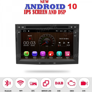 ANDROID 10 autoradio 2 DIN navigatore per Peugeot Partner 3008 5008 Citroen Berlingo GPS DVD USB SD WI-FI Bluetooth Mirrorlink