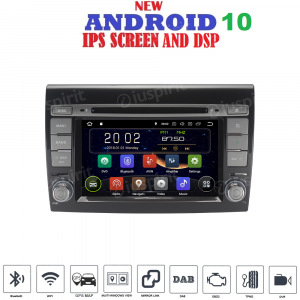 ANDROID 10 autoradio 2 DIN navigatore per Fiat Bravo 2007 - 2014 GPS DVD WI-FI Bluetooth MirrorLink