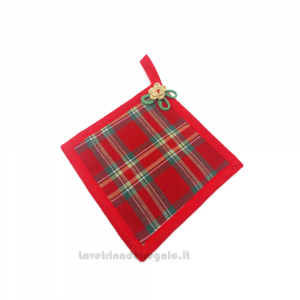 Presina rossa da appendere per Natale 16x16 cm - ST006 - Handmade in Italy