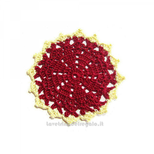 Sottobicchiere bordeaux ad uncinetto 11,5 cm - 4 PEZZI - Handmade in Italy