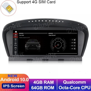 ANDROID 10 navigatore per BMW Serie 3 E90 E91 E92 E93 BMW Serie 5 E60 E63 E64 Sistema originale CIC WI-FI GPS 4G LTE Bluetooth MirrorLink 4GB RAM 64GB ROM