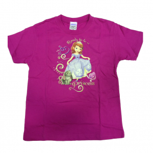 PRINCIPESSA SOFIA t-shirt maglietta fucsia stampata taglia 7/8 anni da bambina