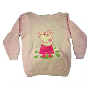PEPPA PIG felpa rosa confetto in cotone felpato varie taglie da bambina