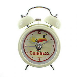 Sveglia Guinness bianca panna a batteria idea regalo 8 cm di diametro 