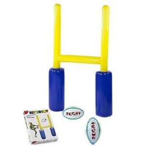 Set rugby DAL NEGRO porta gonfiabile cm.100x168 con 2 palloni gonfiabili 