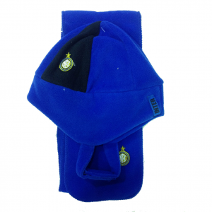 INTER set sciarpa+cappello blu con paraorecchie in morbido pile da bimbo