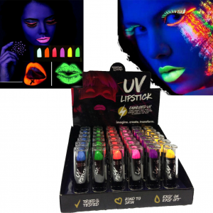 Rossetti UV colori fluorescenti alla lampada di WOOD per discoteca, party,feste 