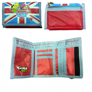 GOLA portafoglio in eco-pelle rosso LOVE LONDON 13,5x9,5 cm idea regalo