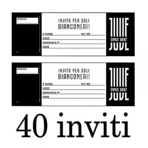 JUVENTUS INVITI FESTA DI COMPLEANNO - 40 INVITI PER IL TIFOSO JUVENTINO 