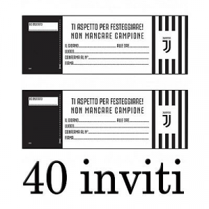 JUVENTUS INVITI FESTA DI COMPLEANNO - 40 INVITI PER IL TIFOSO JUVENTINO PRO. UFF