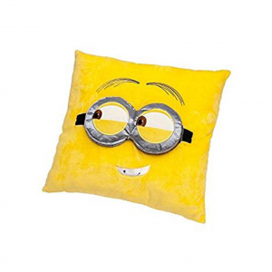 MINIONS cuscino in peluches giallo con occhiali in 3D 40x40 cm 