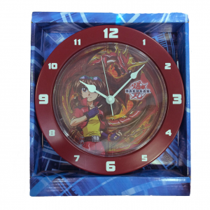 BAKUGAN orologio da parete in plastica rosso bordeaux 21,5 cm diametro 