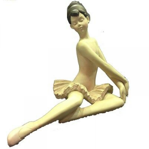 Ballerina con tutu e scarpetta da danza in resina stesa 22x23 cm