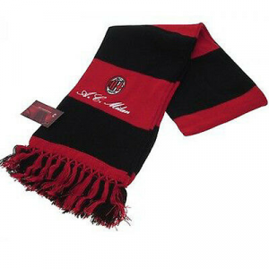 MILAN sciarpa rossonera  con stemma e ac MILAN ricamato  acrilico effetto lana