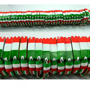 Bracciali in filo e cuoio regolabile con tricolore ITALIA