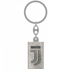 portachiave JUVENTUS acciaio satinato catena con piastrina nuovo logo JJ