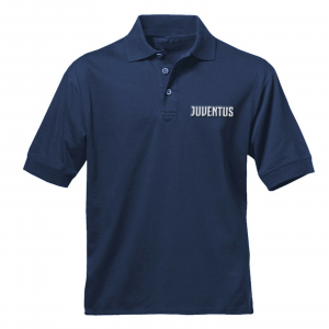 Juventus polo blue uomo prodotto ufficiale con logo juventus stampato in bianco