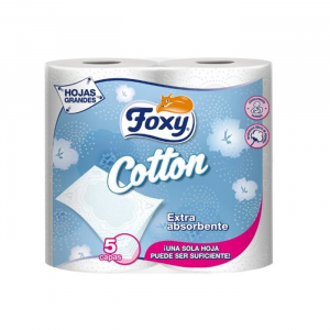 Foxy Cotton Carta Igienica 5 Strati 4 Rotoli