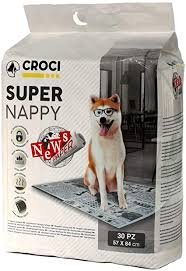 Croci Tappetino igienico per cani  Super Nappy Newspaper confezione da 30 o 60pz 