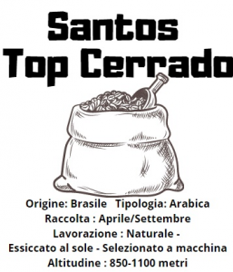 Brasile Santos Top Cerrado Arabica 200gr tostatura scura