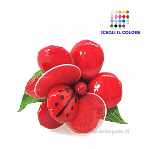 Anemone rosso con coccinella Fiore di Confetti William Di Carlo Sulmona - Italy