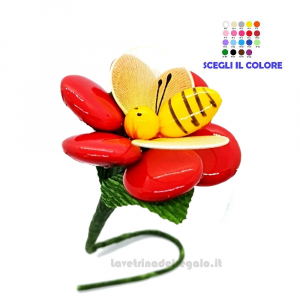 Anemone rosso con ape Fiore di Confetti William Di Carlo Sulmona - Italy