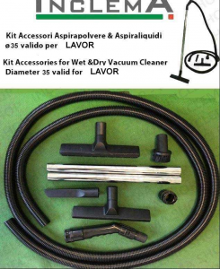 KIT tubo flessibile e Accessori Vacuum Cleaner & Aspiraliquidi ø35  (tubo diametro 32) valid for DEXTER POWER