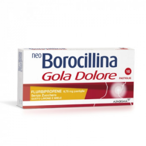 NeoBorocillina Gola Dolore 8,75 mg - 16 pastiglie senza zucchero-gusto limone e miele