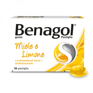 Benagol 0,6 mg + 1,2 mg - 36 Pastiglie Gusto Miele Limone