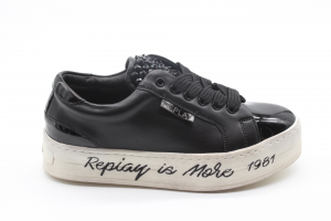 Scarpe REPLAY Donna Sneakers Trendy  NERO PU,Tessuto RZ740013L-NE 