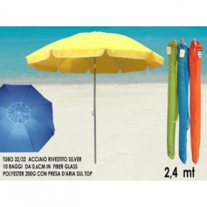 Ombrellone Da Spiaggia 240 cm Con Fodera Facile Da Richiudere Colorato Disponibile in Varie Colorazioni Spiaggia Mare