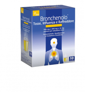 Bronchenolo Tripla Azione contro Tosse Influenza e Raffreddore 10 Bustine