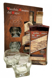Vecchio Amaro del Capo Riserva 100 Anniversario confezione con bicchieri - Distilleria F.lli Caffo