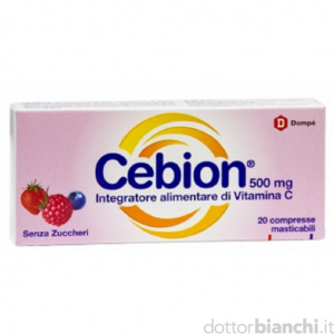 Cebion Vitamina C500 mg Gusto Frutti rossi Senza Zucchero-20compresse masticabili