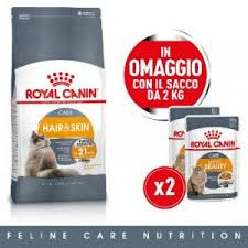 OFFERTA!!! ROYAL CANIN CAT HAIR & SKIN CARE 2KG + 2 BUSTE BEAUTY CARE OMAGGIO!!!