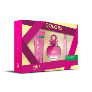 Benetton Colors Pink For Her Eau De Toilette Spray 50ml Set 3 Parti 2020